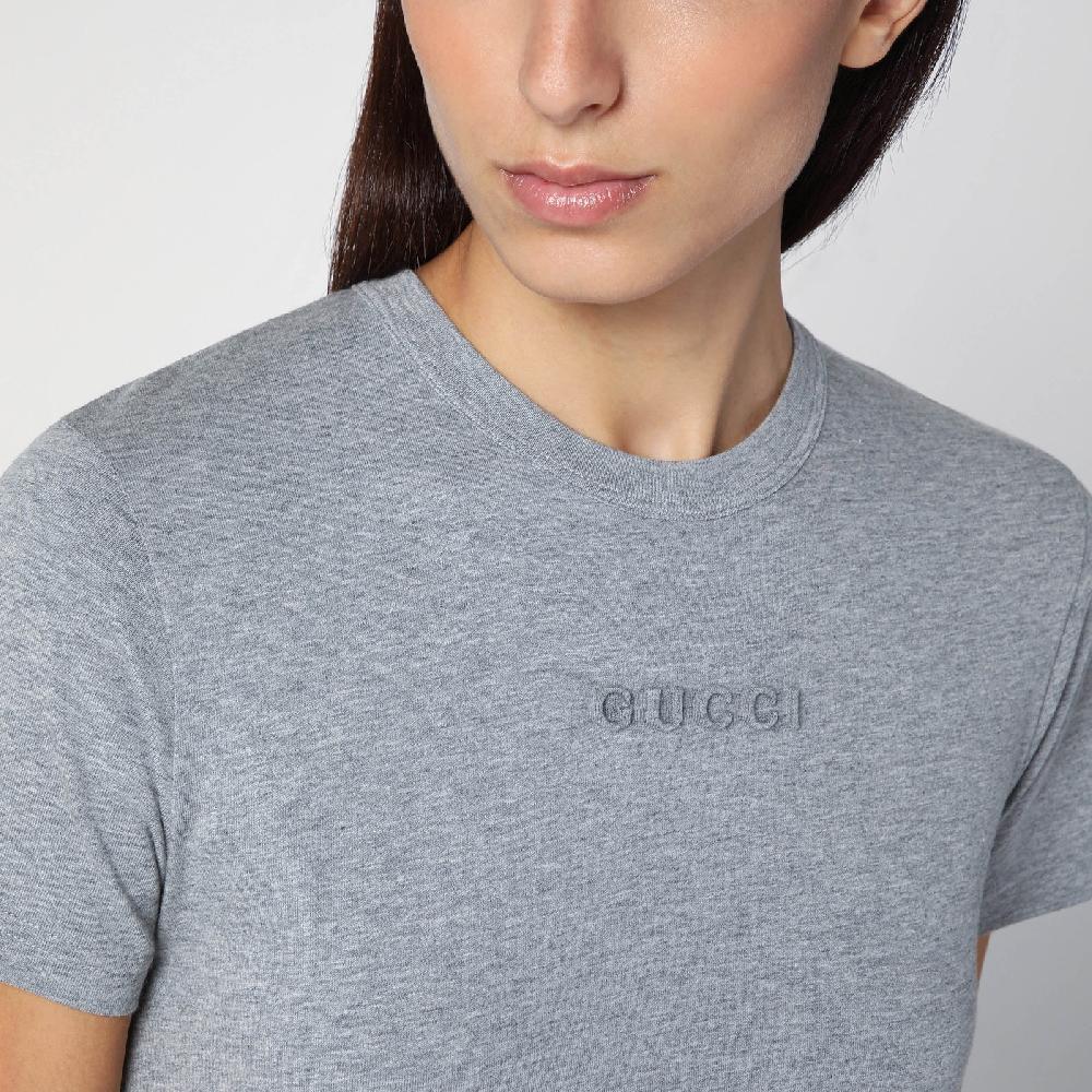 GUCCI T-shirt grigia mélange in cotone Online