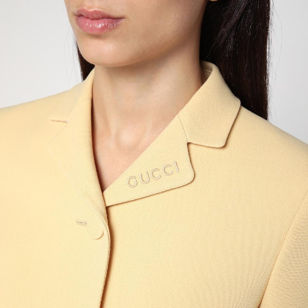 GUCCI Giacca color crema in crêpe di lana In Vendita