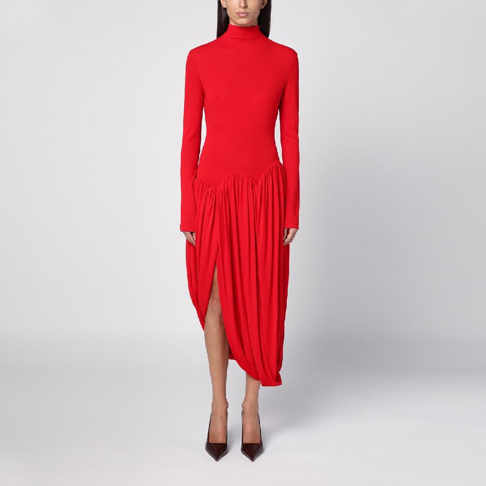 Ferragamo Abito rosso con gonna a tulipano Qualità