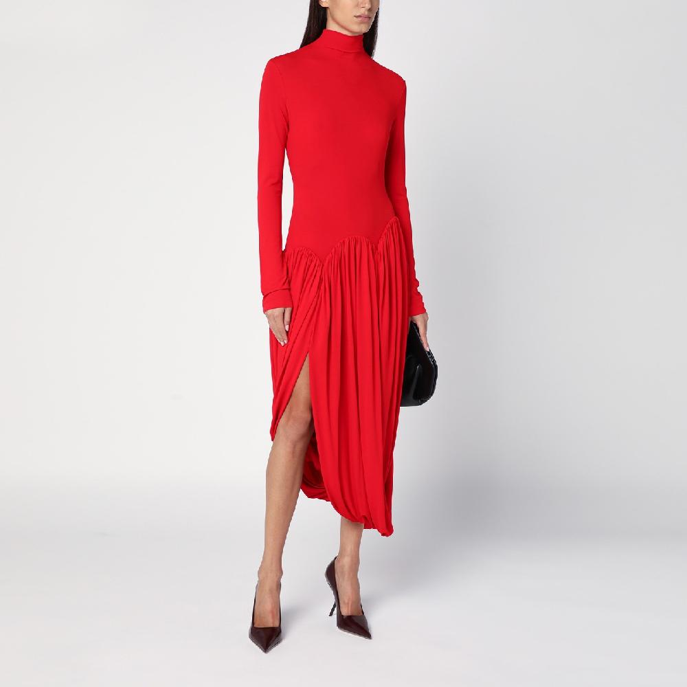 Ferragamo Abito rosso con gonna a tulipano Qualità