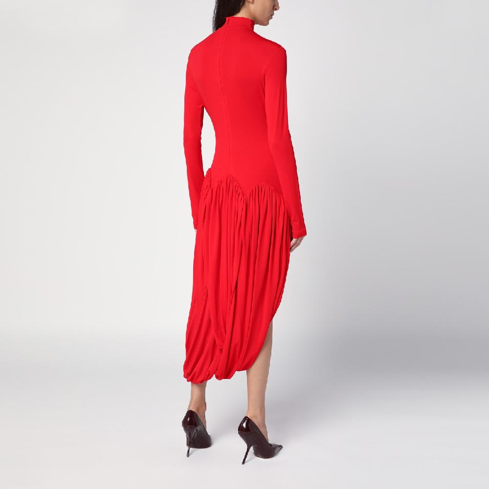 Ferragamo Abito rosso con gonna a tulipano Qualità
