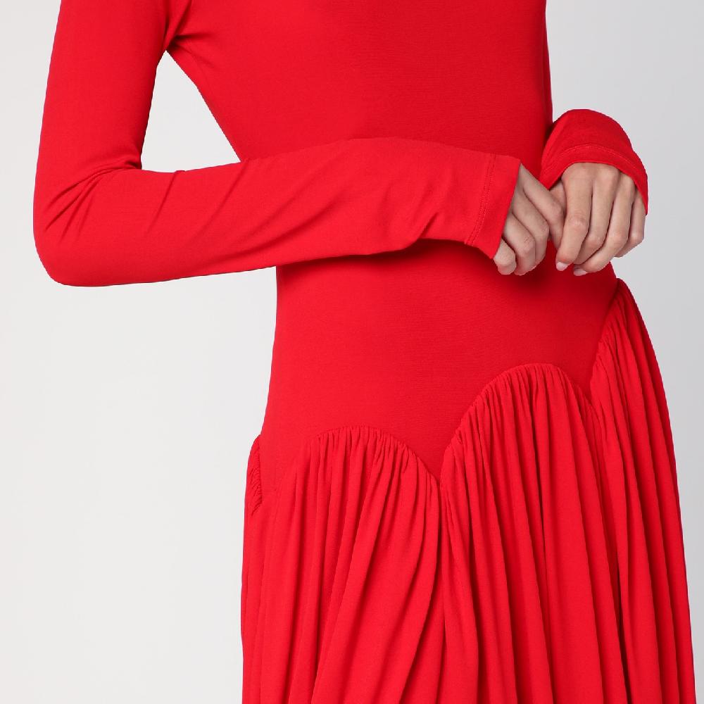 Ferragamo Abito rosso con gonna a tulipano Qualità
