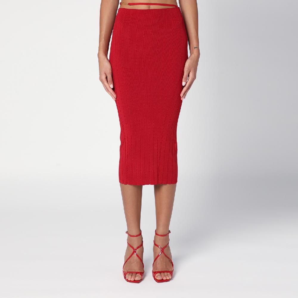 JACQUEMUS Gonna midi Pralù rossa Promozione