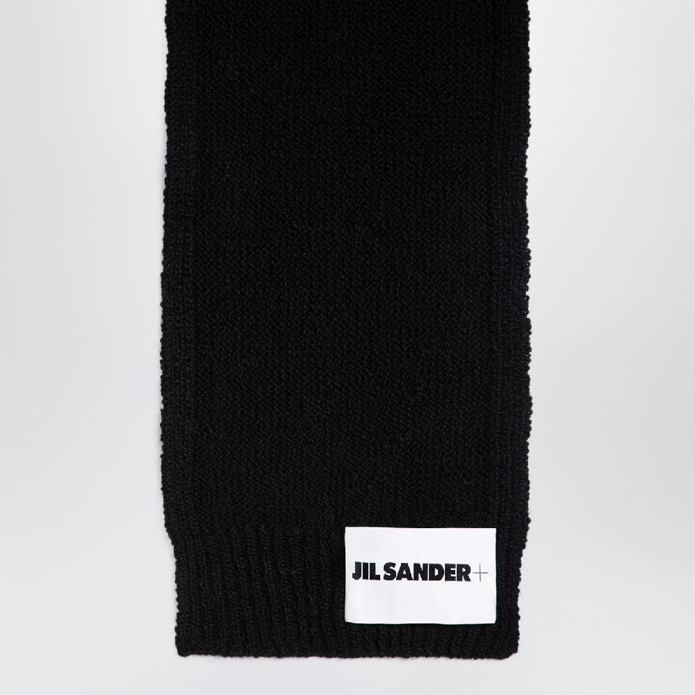 Jil Sander Sciarpa nera in lana Soddisfazione Garantita