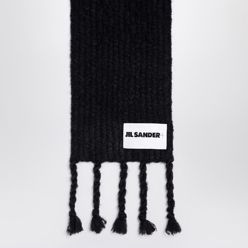 Jil Sander Sciarpa nera in misto mohair Qualità Garantita