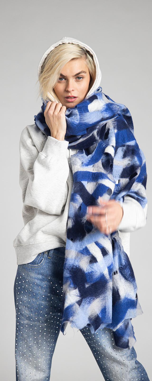 Rossano Perini SCARF 37FW24 BLUE Italy