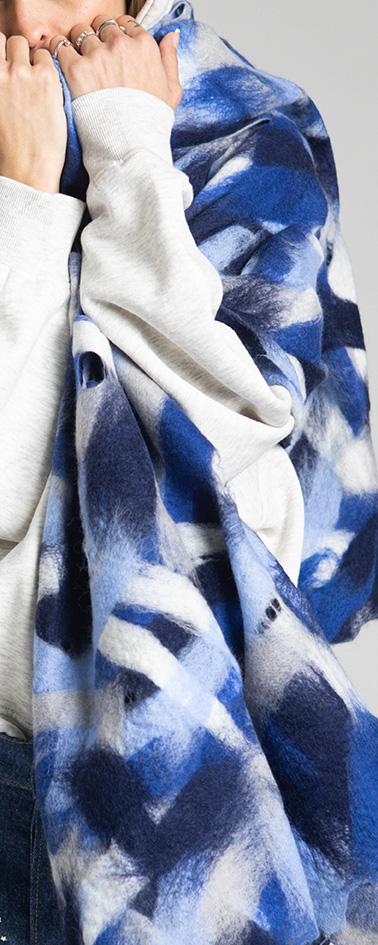 Rossano Perini SCARF 37FW24 BLUE Italy