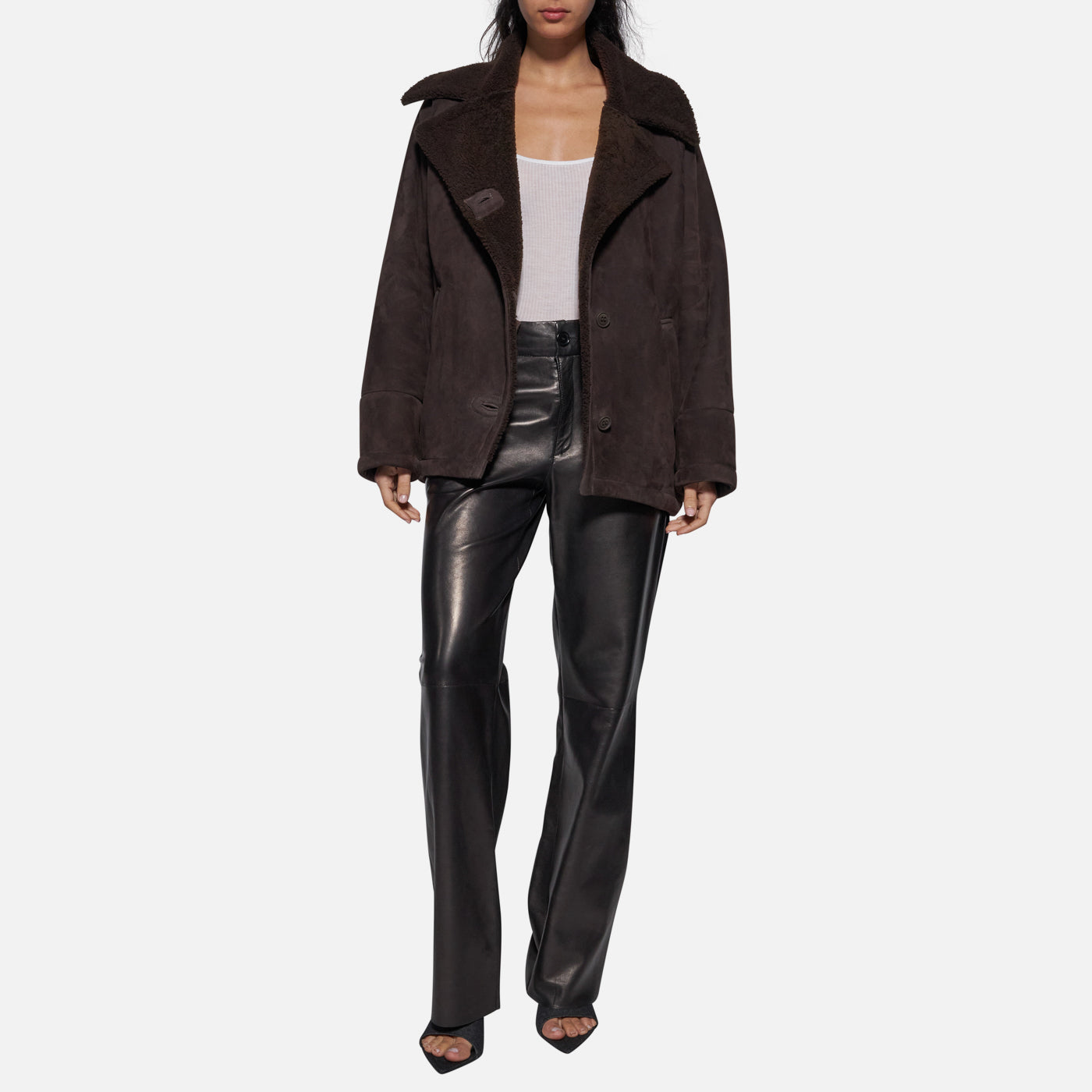 Salvatore Santoro GIACCA IN SHEARLING - DARK BROWN Convenienza