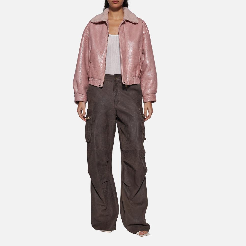 Salvatore Santoro PANTALONE IN PELLE - STONE Vendita