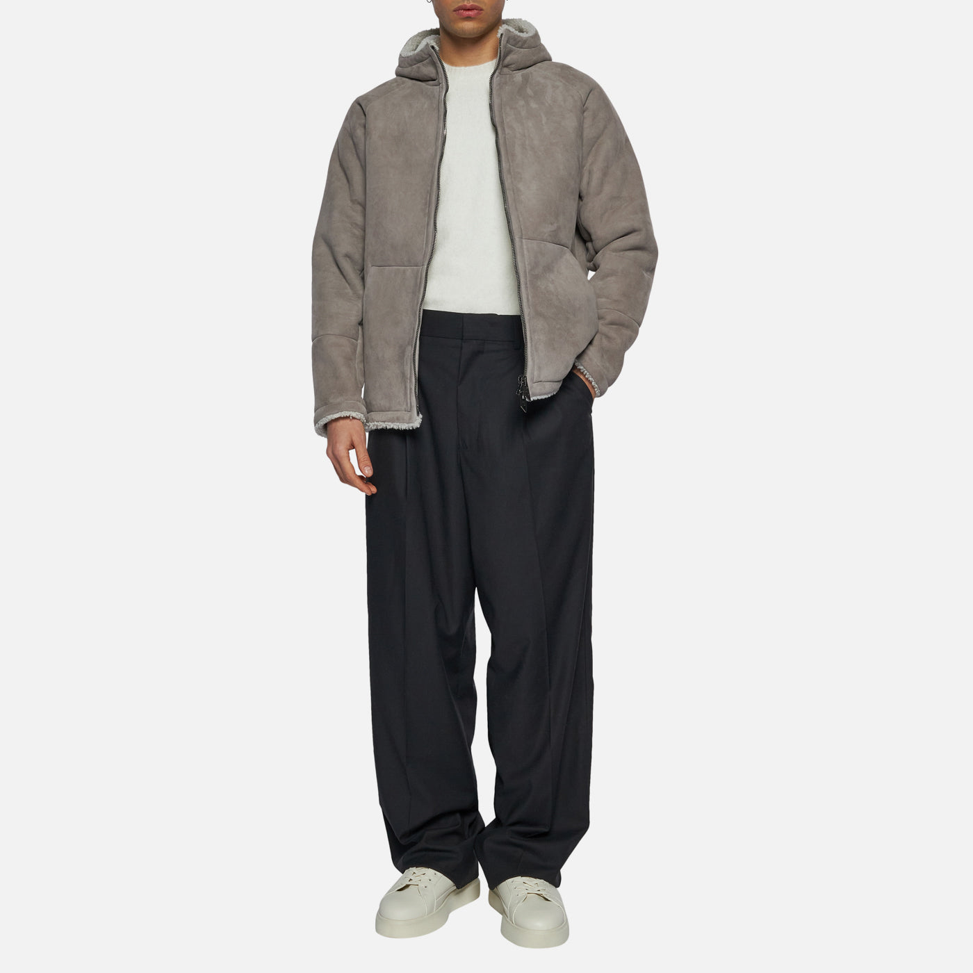 Salvatore Santoro FELPA IN SHEARLING - GREY Shopping Online