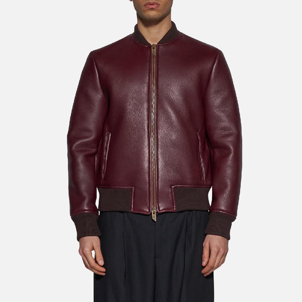 Salvatore Santoro BOMBER IN PELLE - BORDEAUX Prezzo Ridotto