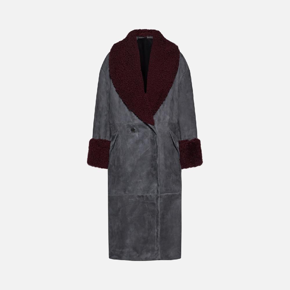 Salvatore Santoro CAPPOTTO IN CAMOSCIO - SMOKE Fino Al -60%