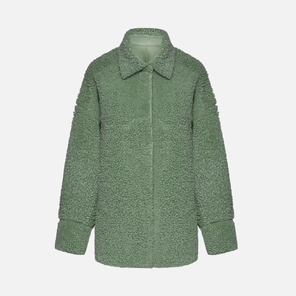 Salvatore Santoro CAMICIA IN SHEARLING - LIGHT GREEN Affare Del Giorno