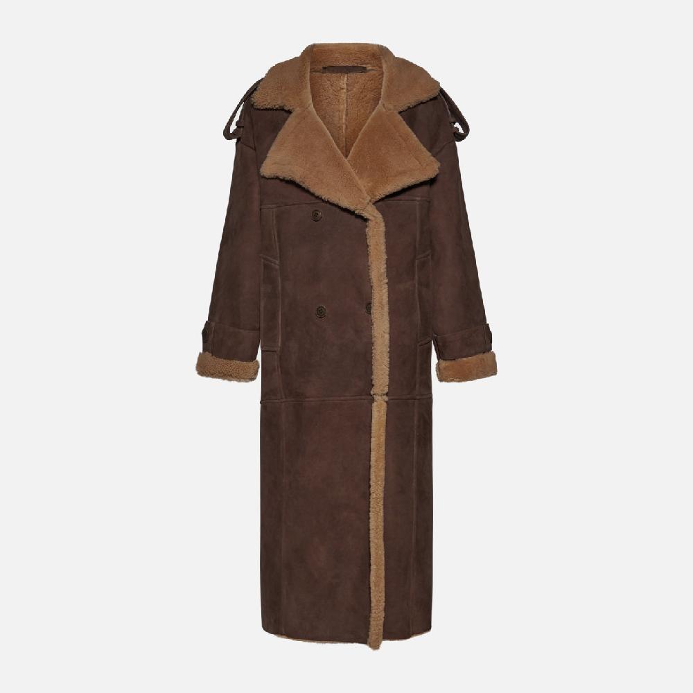 Salvatore Santoro CAPPOTTO DOPPIOPETTO IN SHEARLING - BROWN Offerta