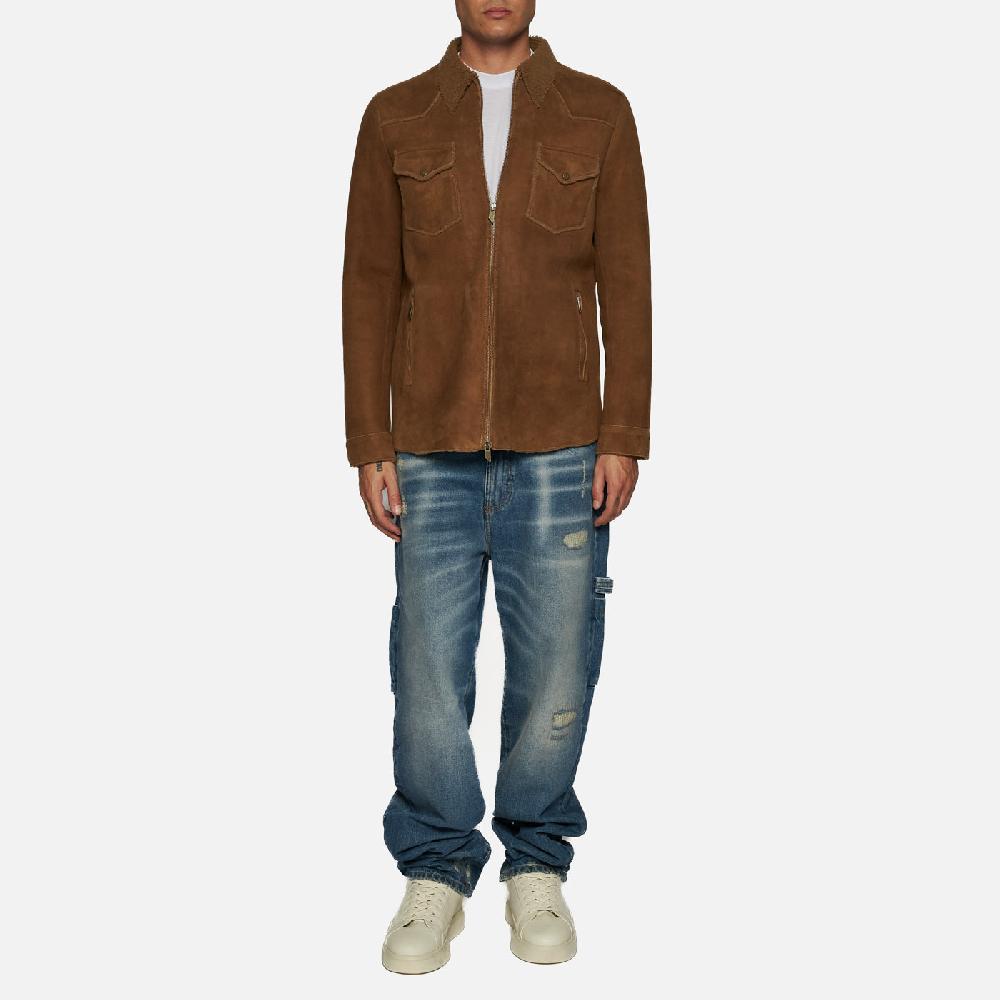 Salvatore Santoro CAMICIA IN SHEARLING - CAMEL Sconti questo mese
