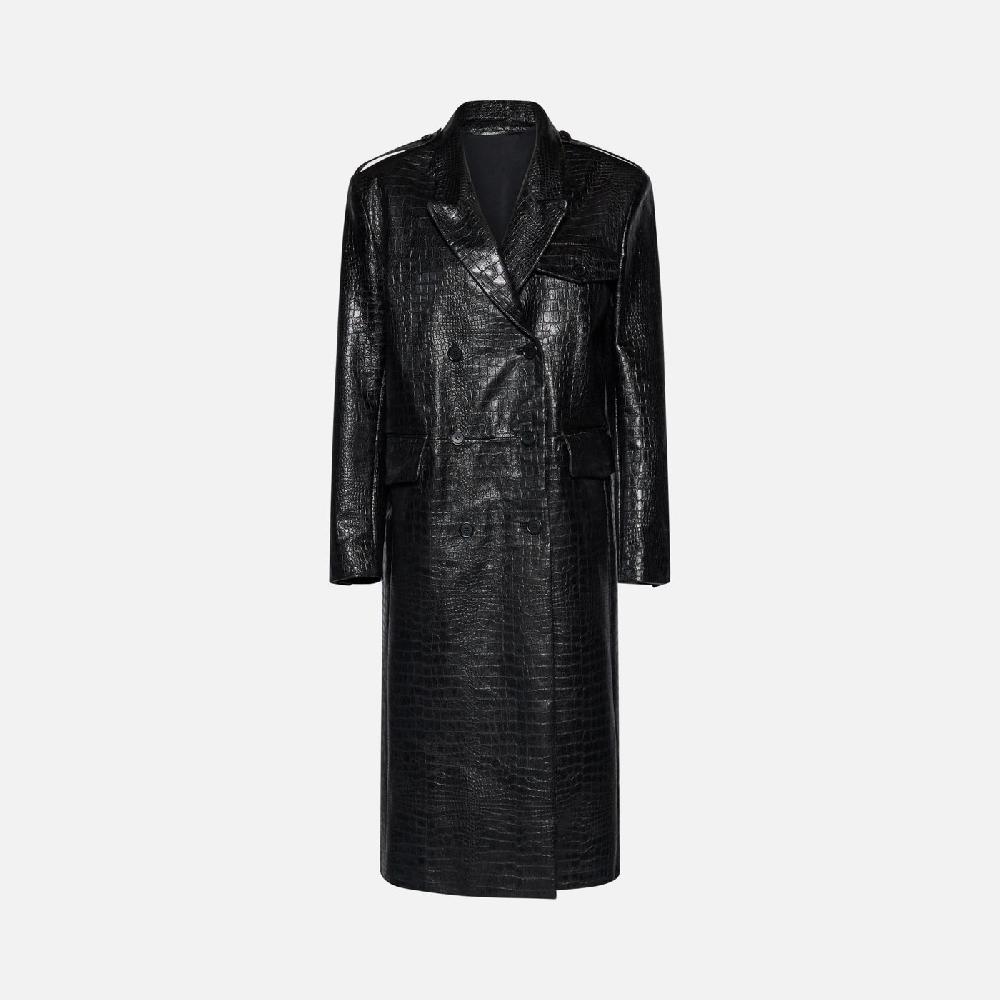 Salvatore Santoro CAPPOTTO IN PELLE - BLACK Vendita Economica