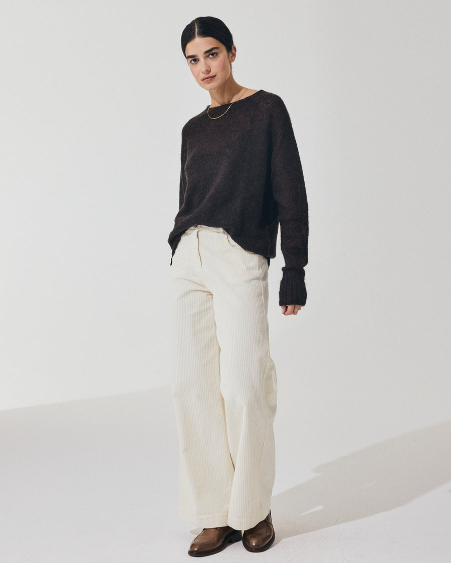 Scaglione BOAT NECK BOXY RAGLAN SEAMLESS EBANO Acquista Ora