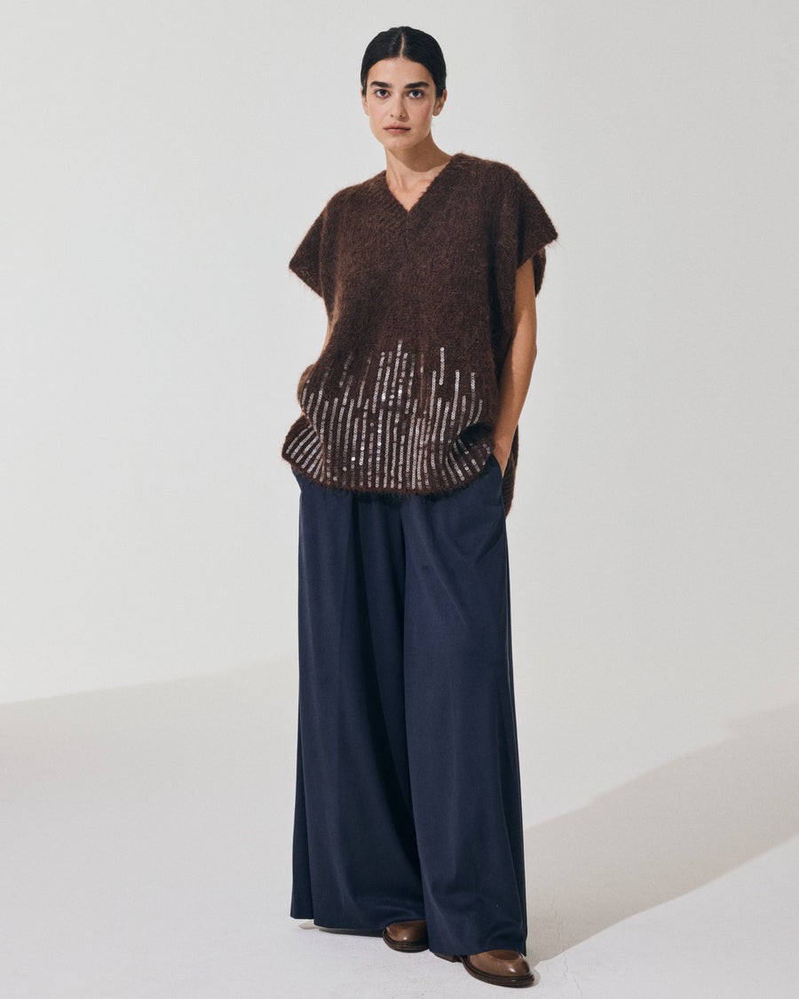 Scaglione PONCHO V PAILLETTES EBANO Convenienza