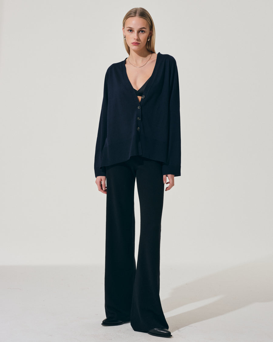 Scaglione CARDIGAN MERINO LUX NAVY Sconto