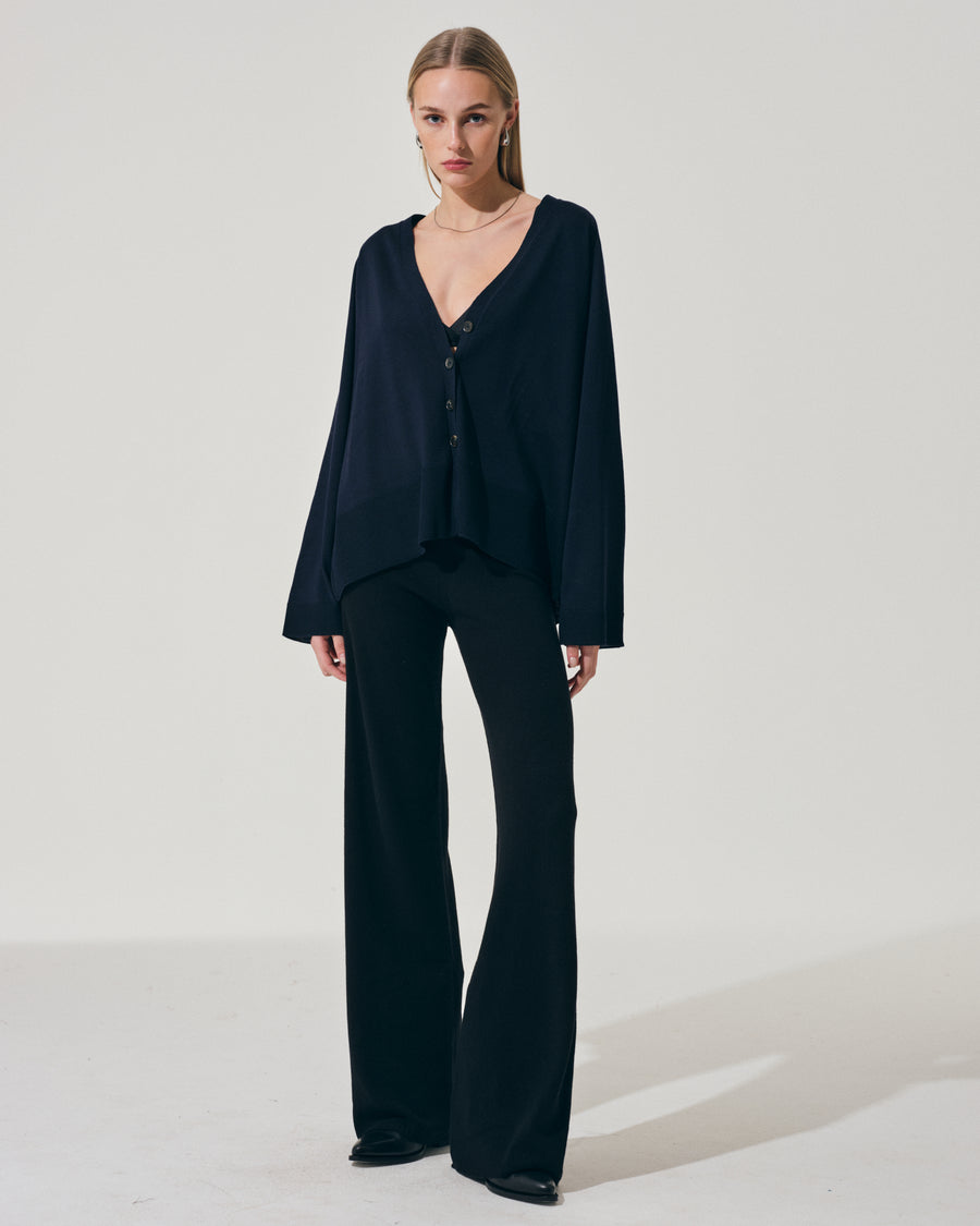 Scaglione CARDIGAN MERINO LUX NAVY Sconto