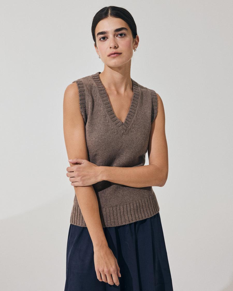Scaglione GILET SOFT HYBRID CASHMERE TAUPE Saldi