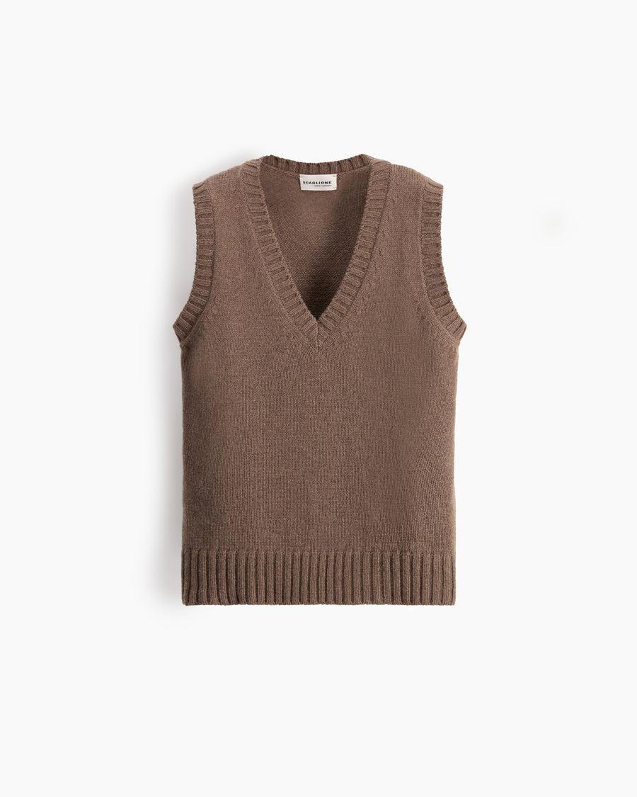 Scaglione GILET SOFT HYBRID CASHMERE TAUPE Saldi