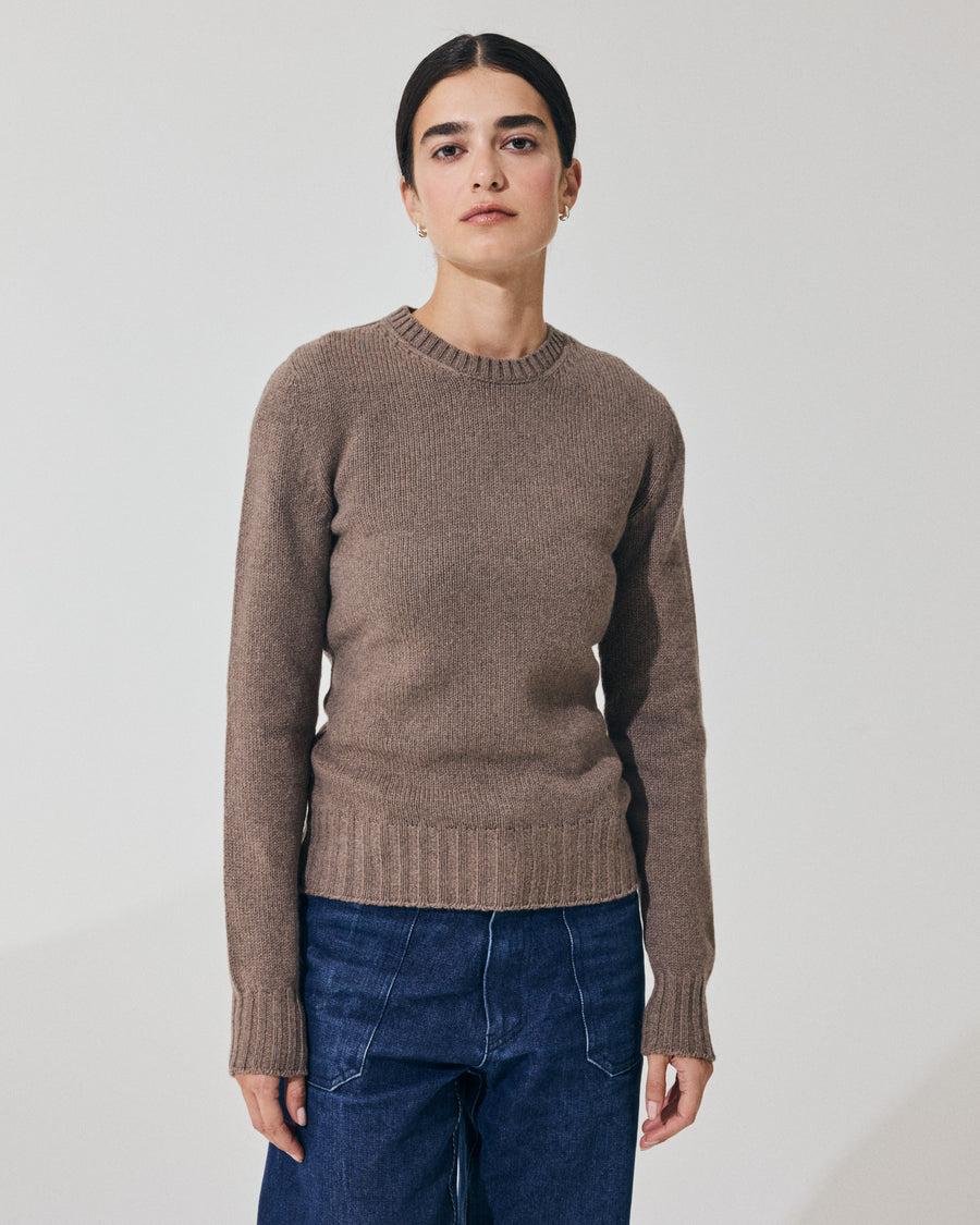 Scaglione ROUND NECK SOFT HYBRID CASHMERE TAUPE Offerte