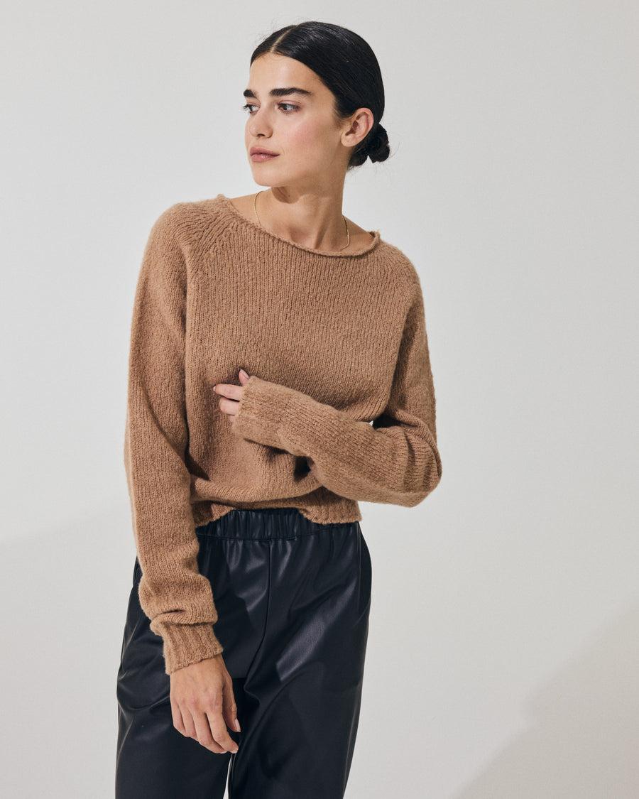 Scaglione BOAT SEAMLESS PUFFED CASHMERE CAMEL Vendita Calda