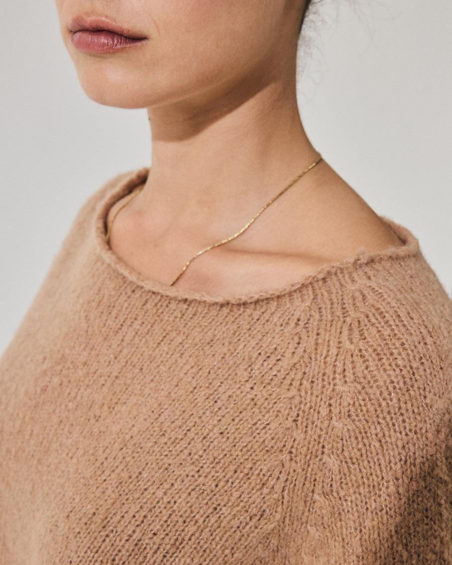 Scaglione BOAT SEAMLESS PUFFED CASHMERE CAMEL Vendita Calda