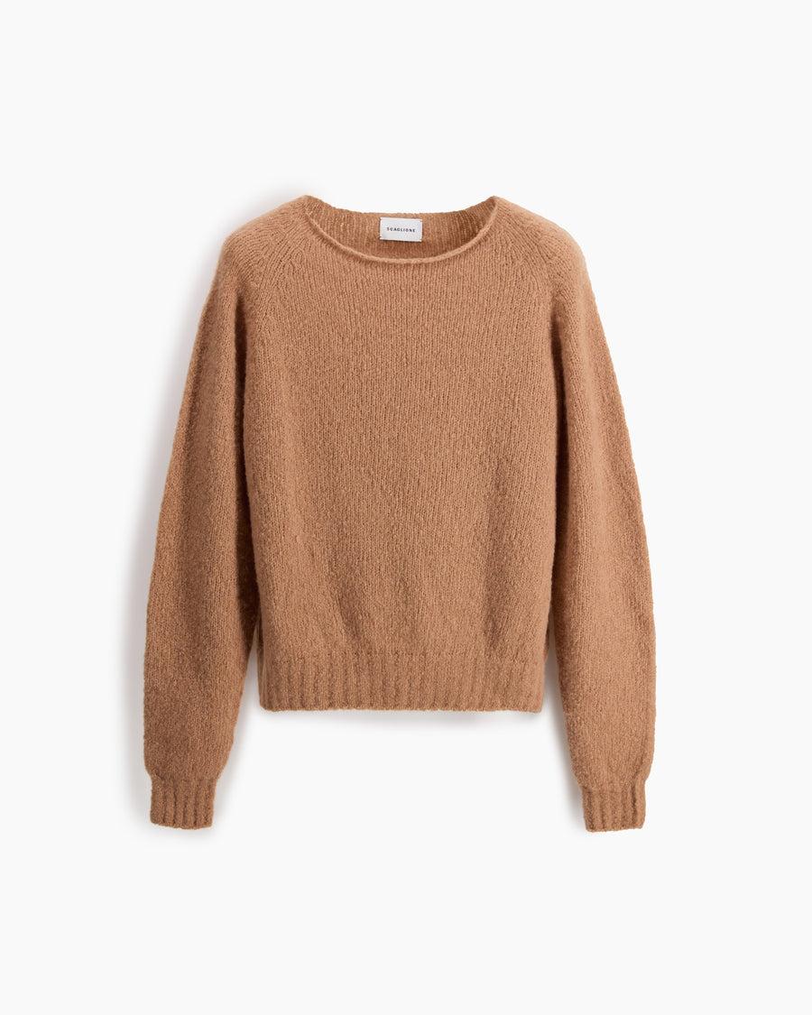 Scaglione BOAT SEAMLESS PUFFED CASHMERE CAMEL Vendita Calda
