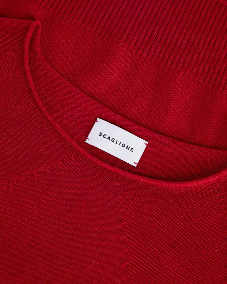 Scaglione BOAT NECK SEAMLESS MERINO STRAWBERRY Vendita Economica