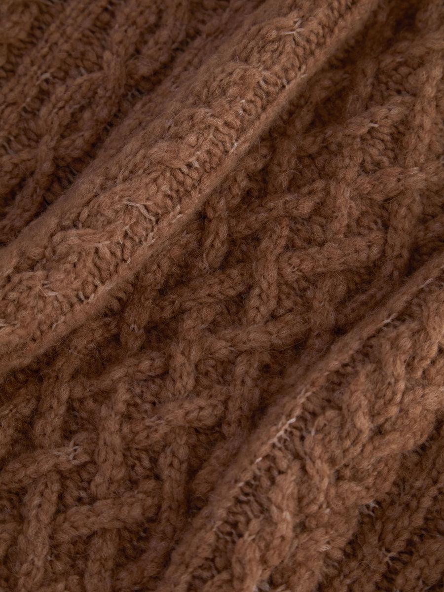 Scaglione ROUND NECKCOLLO OVER PUNTO ARAN CARAMEL Negozio