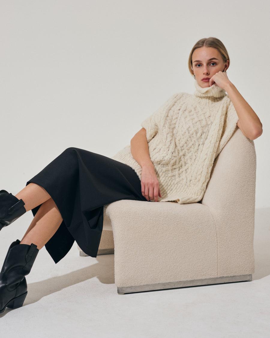 Scaglione PONCHO PUNTO ARAN MILK In Linea