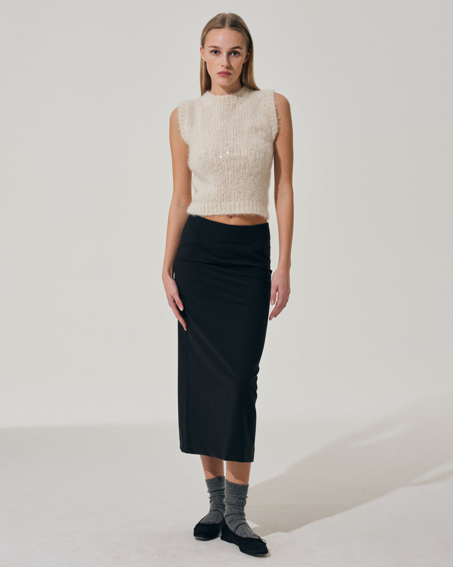 Scaglione GILET ROUND N. PAILLETTES MILK Pezzi Unici
