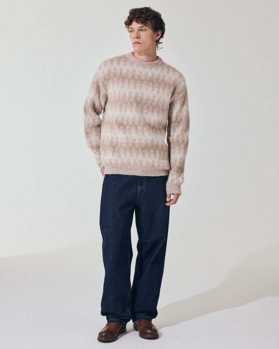 Scaglione ROUND NECK JQD WAVES BRUSHED BEIGE Acquista Ora