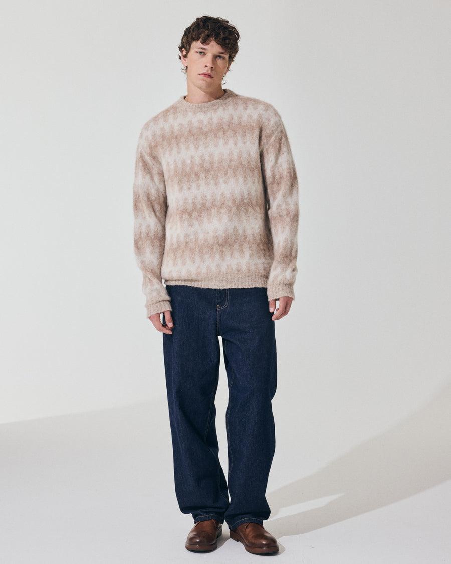 Scaglione ROUND NECK JQD WAVES BRUSHED BEIGE Acquista Ora