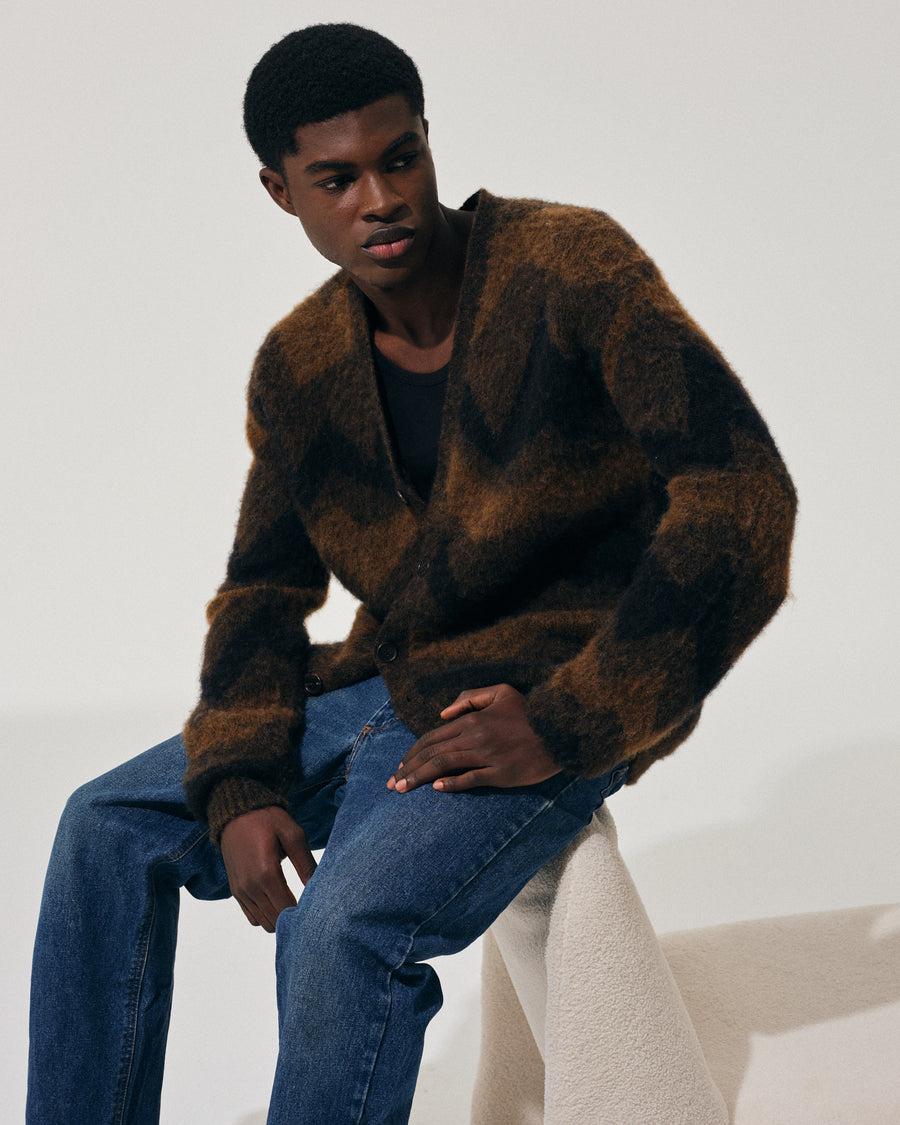 Scaglione CARDIGAN JQD ZIGZAGBRUSHED RUST Consegna Veloce