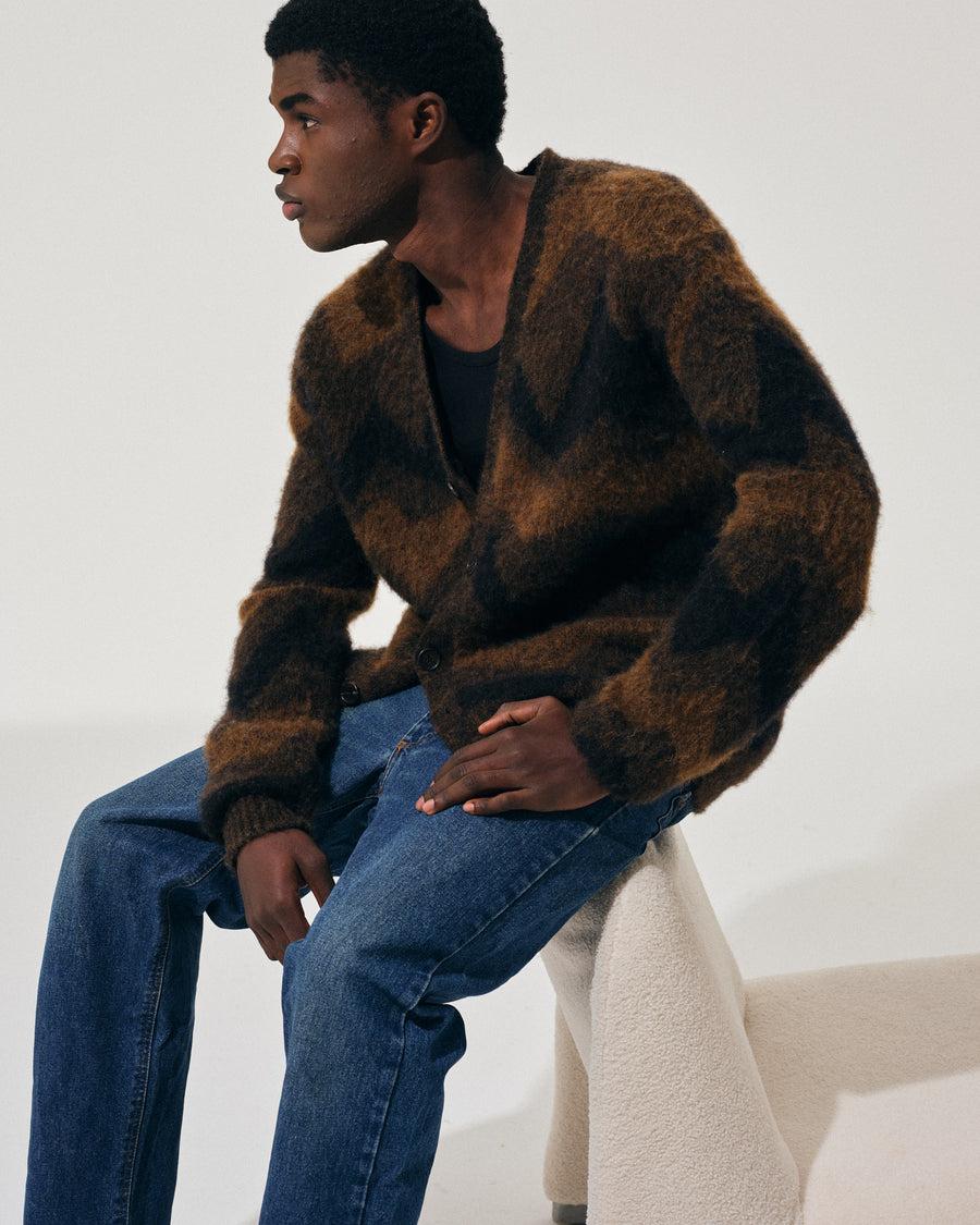 Scaglione CARDIGAN JQD ZIGZAGBRUSHED RUST Consegna Veloce