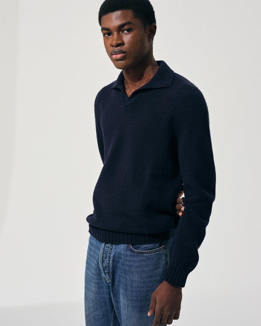 Scaglione OPEN POLO HYBRD CASHMERE NAVY Promozione Limitata
