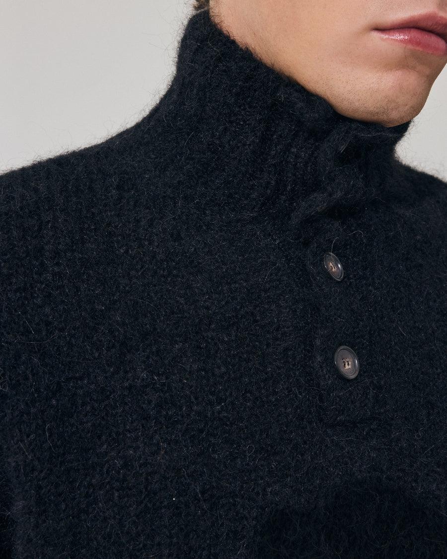 Scaglione HIGH NECK BOTTONI MESSY HAIR NAVY Shopping Online