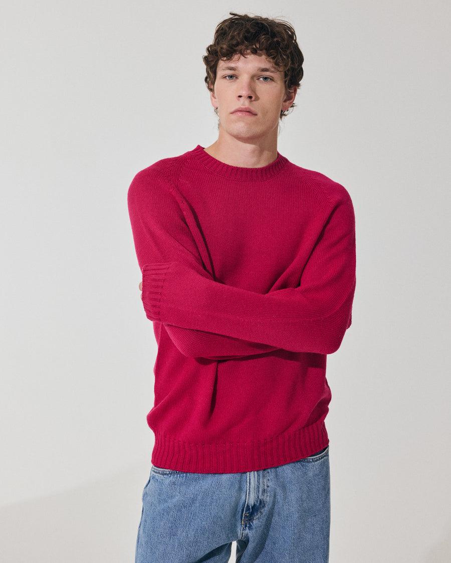 Scaglione ROUND NECK RAGLAN SOFT MERINO MAGENTA Convenienza