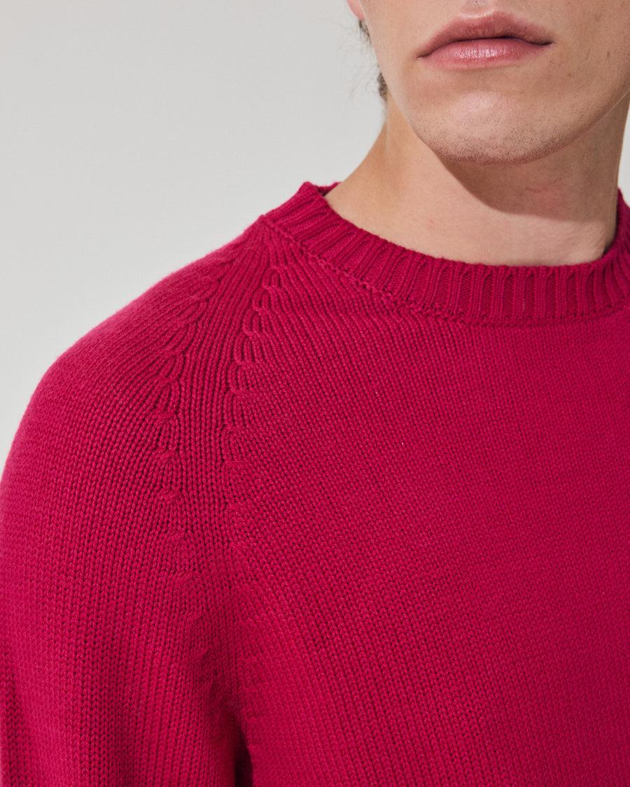 Scaglione ROUND NECK RAGLAN SOFT MERINO MAGENTA Convenienza