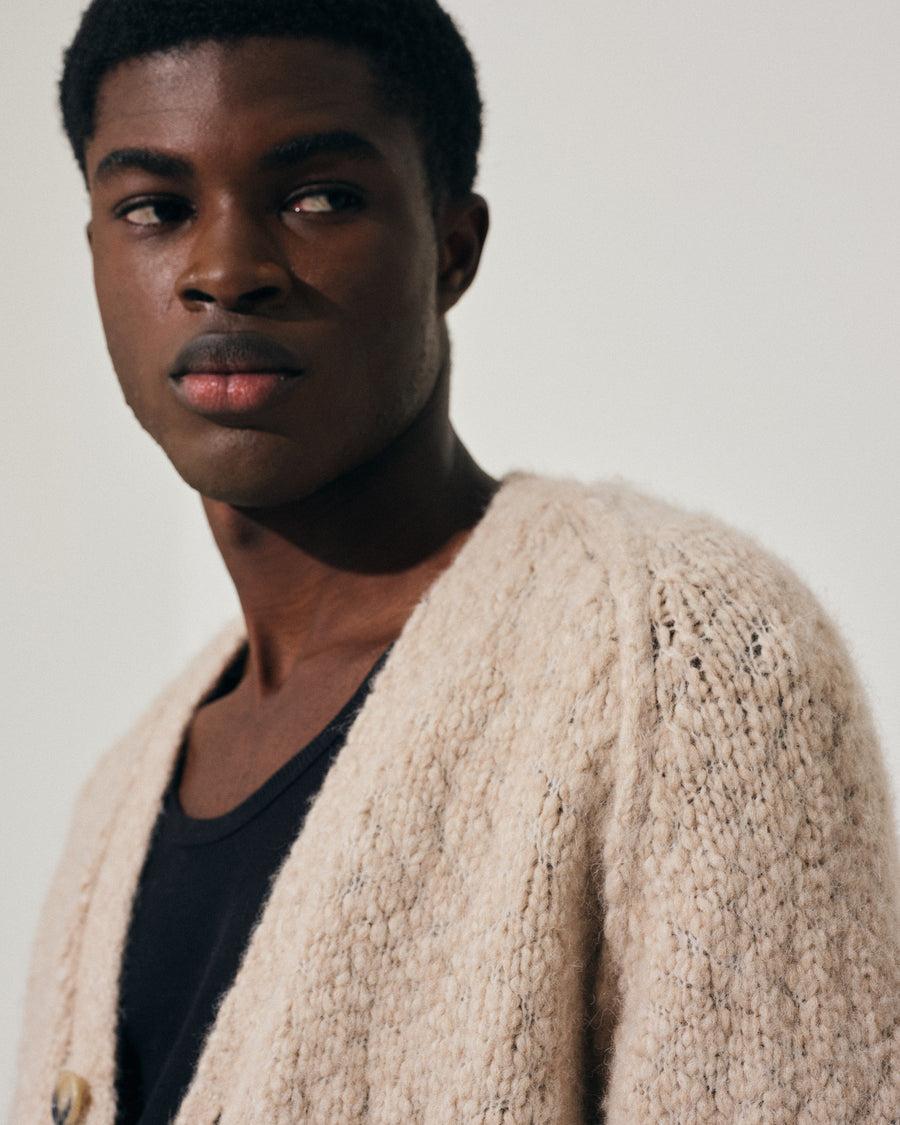 Scaglione CARDIGAN RAGLAN SOFT ALPACA SAND Presa