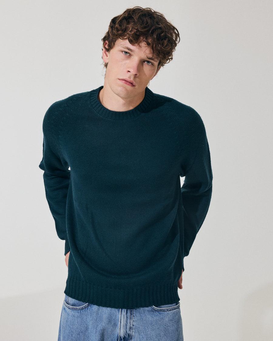 Scaglione ROUND NECK RAGLAN SOFT MERINO FOREST Sconto