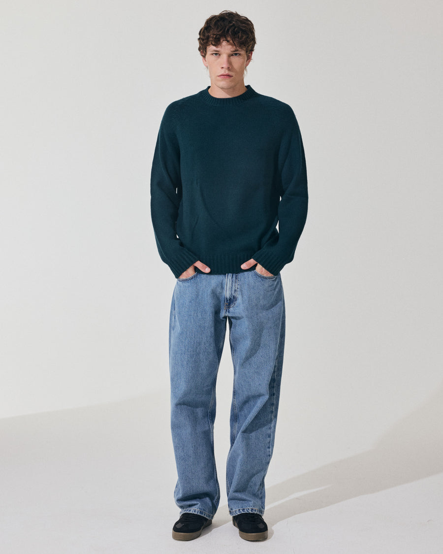 Scaglione ROUND NECK RAGLAN SOFT MERINO FOREST Sconto