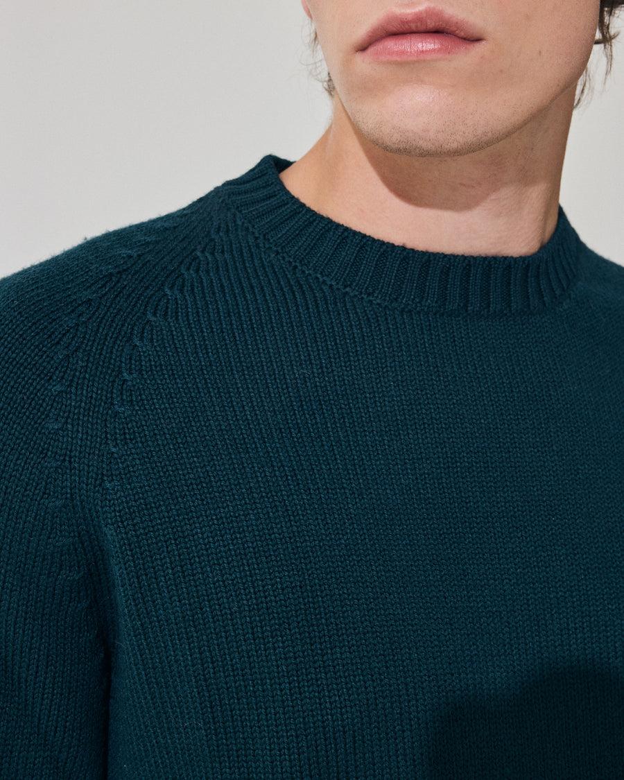 Scaglione ROUND NECK RAGLAN SOFT MERINO FOREST Sconto