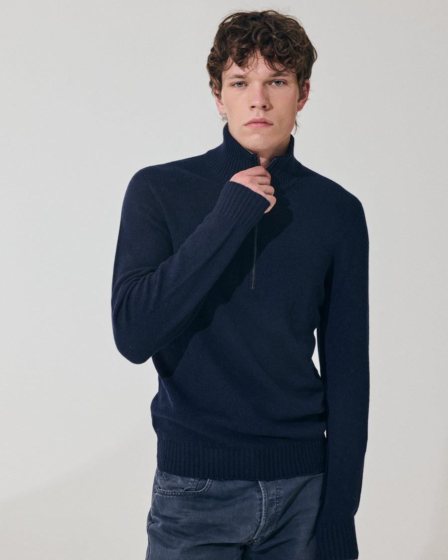 Scaglione ARMY ZIP HYBRD CASHMERE CASHMERE NAVY Offerta