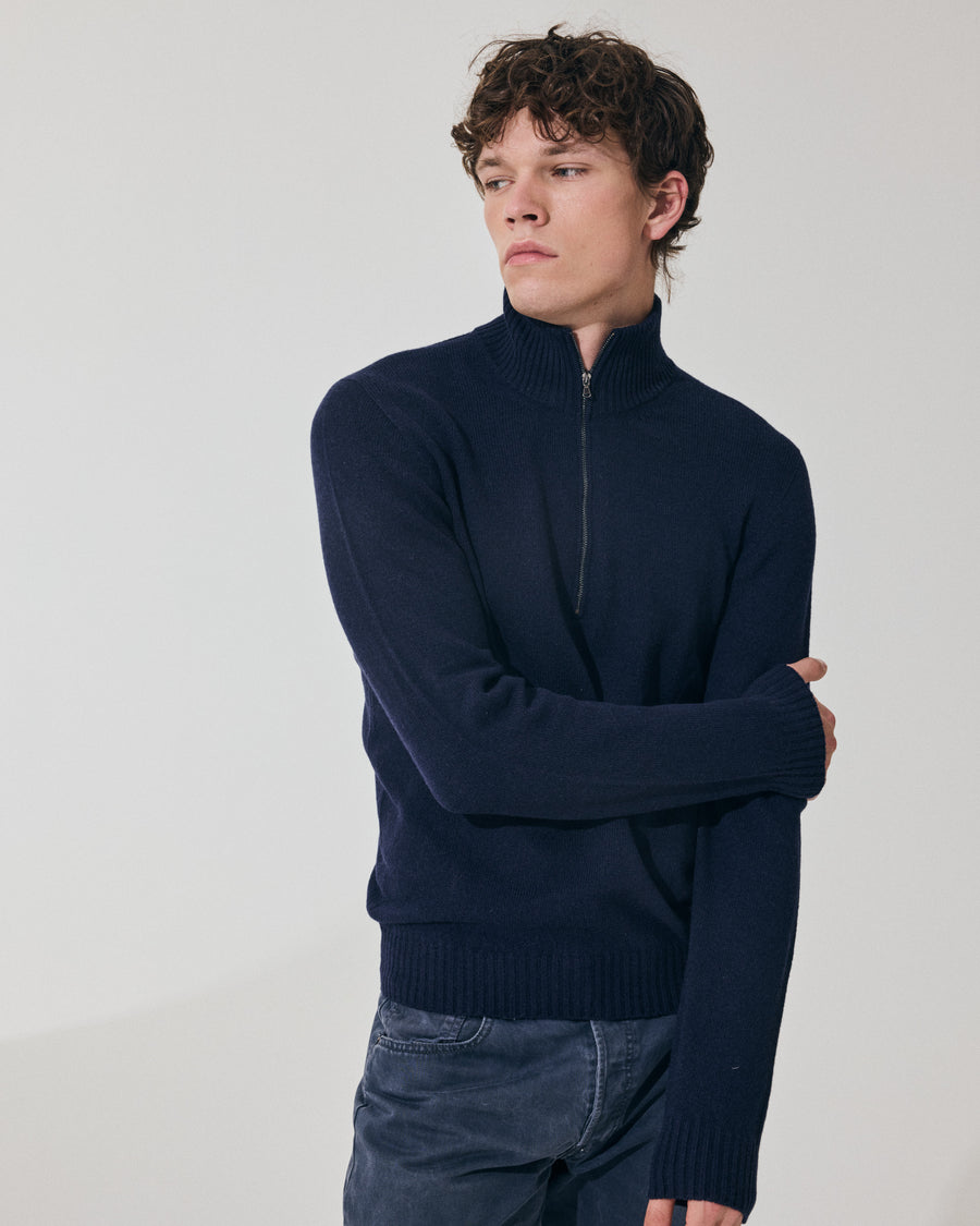 Scaglione ARMY ZIP HYBRD CASHMERE CASHMERE NAVY Offerta