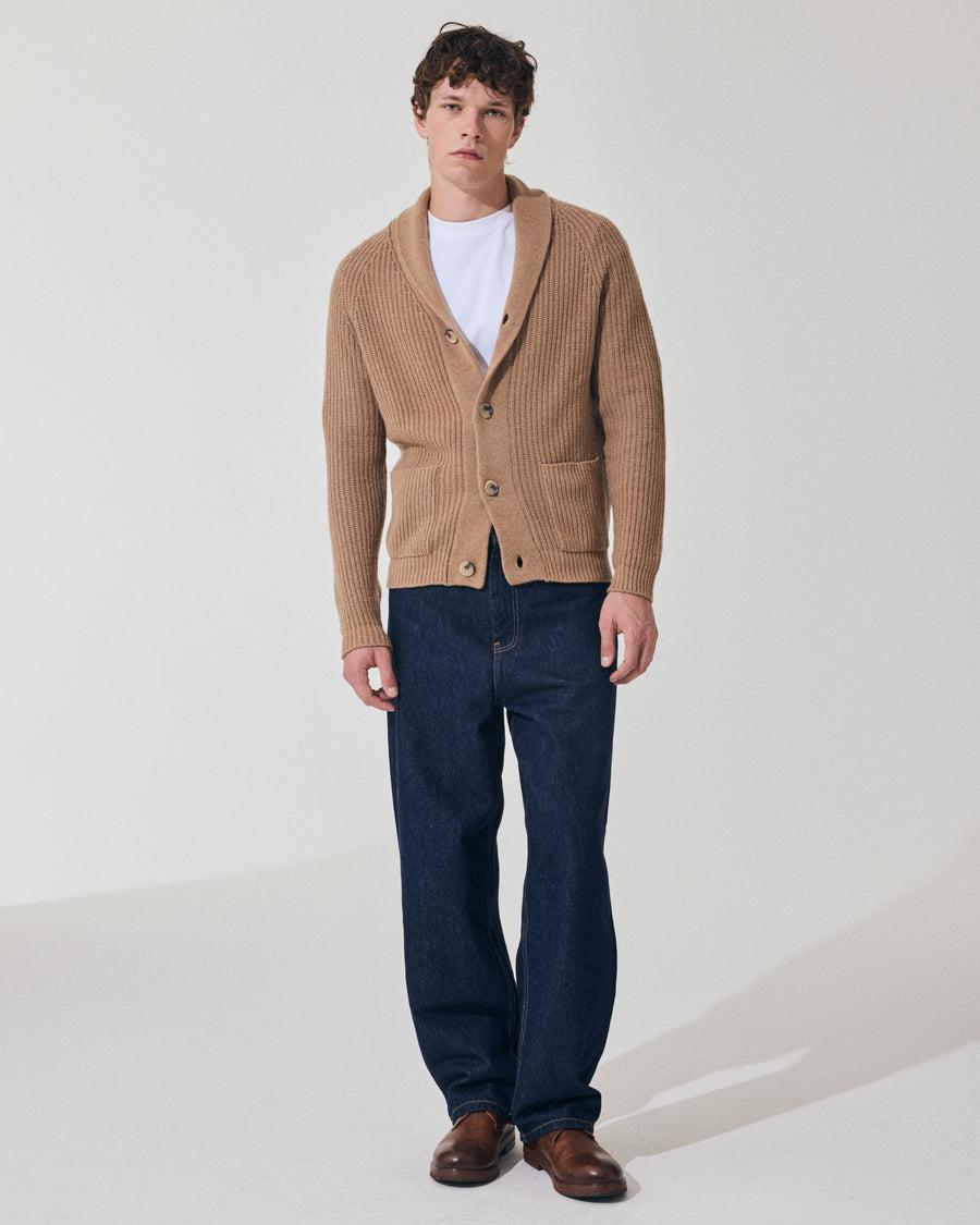 Scaglione CARDIGAN PANNOCCHIA HYBRD CASHMERE CARAMEL Economico
