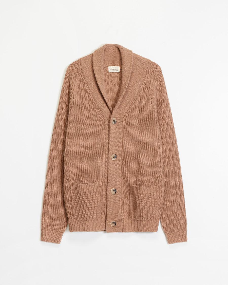 Scaglione CARDIGAN PANNOCCHIA HYBRD CASHMERE CARAMEL Economico